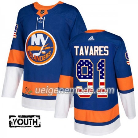 Kinder Eishockey New York Islanders Trikot John Tavares 91 Adidas 2017-2018 Blue USA Flag Fashion Authentic